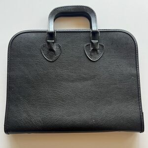 Vintage JM Joshua Meier Bokara Black Leather Portfolio Case